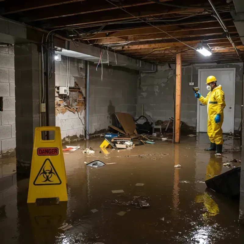 Flooded Basement Electrical Hazard in Lee County, TX Property